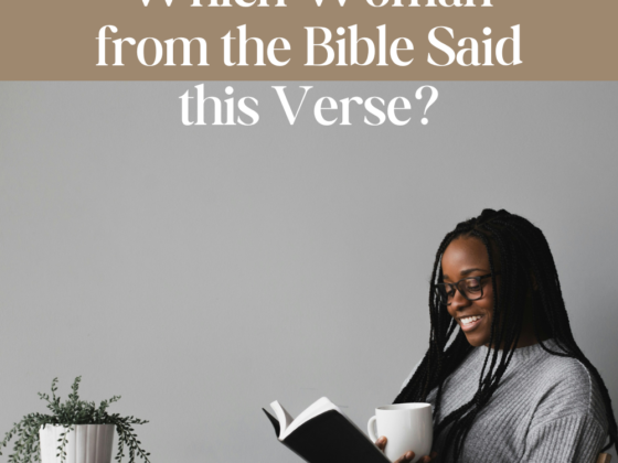 Woman sitting at table with plant, reading a Bible, and holding a cup of coffee.